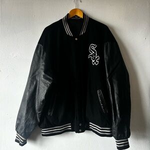 Chicago White Sox wool and leather reverse varsity jacket